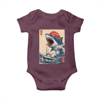 Megalodon Shark Japanese Vintage Graphic Ukiyo e Art Baby Onesie