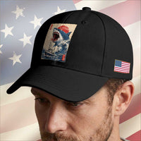 Megalodon Shark Japanese Vintage Graphic Ukiyo e Art Baseball Cap