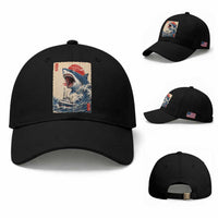 Megalodon Shark Japanese Vintage Graphic Ukiyo e Art Baseball Cap