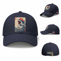 Megalodon Shark Japanese Vintage Graphic Ukiyo e Art Baseball Cap