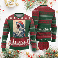 Megalodon Shark Japanese Vintage Graphic Ukiyo e Art Ugly Christmas Sweater