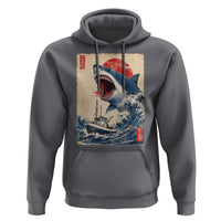Megalodon Shark Japanese Vintage Graphic Ukiyo e Art Hoodie