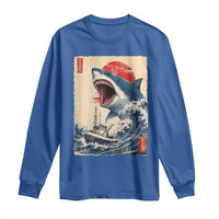 Megalodon Shark Japanese Vintage Graphic Ukiyo e Art Long Sleeve Shirt