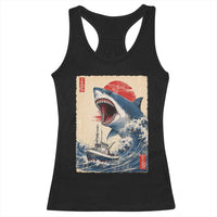 Megalodon Shark Japanese Vintage Graphic Ukiyo e Art Racerback Tank Top