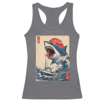 Megalodon Shark Japanese Vintage Graphic Ukiyo e Art Racerback Tank Top