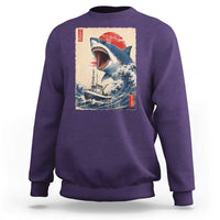 Megalodon Shark Japanese Vintage Graphic Ukiyo e Art Sweatshirt