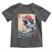 Megalodon Shark Japanese Vintage Graphic Ukiyo e Art Toddler T Shirt