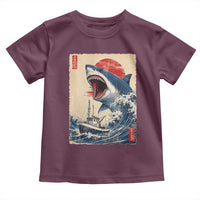 Megalodon Shark Japanese Vintage Graphic Ukiyo e Art Toddler T Shirt