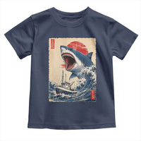Megalodon Shark Japanese Vintage Graphic Ukiyo e Art Toddler T Shirt