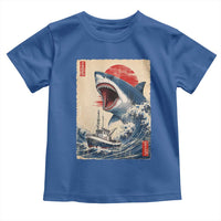 Megalodon Shark Japanese Vintage Graphic Ukiyo e Art Toddler T Shirt