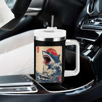 Megalodon Shark Japanese Vintage Graphic Ukiyo e Art Tumbler With Handle