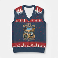 Proud Member of Too Old To Care Boomer Club V-Neck Knit Sweater Vest Funny Baby Boomer Retire Summer Vacation