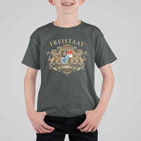 Bavarian Pride T Shirt For Kid Freistaat Bayern Golden Lion Coat Of Arms - Wonder Print Shop