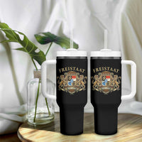 Bavarian Pride Tumbler With Handle Freistaat Bayern Golden Lion Coat Of Arms - Wonder Print Shop