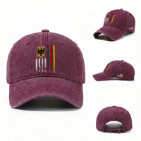 Patriotic Bundesadler Vintage German American Flag Washed Cotton Baseball Cap Germany Heritage Pride