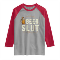 Funny Oktoberfest Beer Slut Raglan Shirt German Beer Stein Drinking Lover - Wonder Print Shop