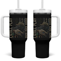 Funny I Still Play Duck Duck Goose Tumbler With Handle Duck Hunting Dog Back Lab - Wonder Print Shop