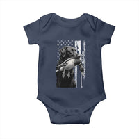 Duck Hunting Dog Back Lab Vintage American Flag Baby Onesie - Wonder Print Shop