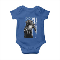 Duck Hunting Dog Back Lab Vintage American Flag Baby Onesie - Wonder Print Shop