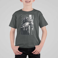 Duck Hunting Dog Back Lab Vintage American Flag T Shirt For Kid - Wonder Print Shop