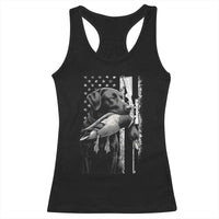 Duck Hunting Dog Back Lab Vintage American Flag Racerback Tank Top - Wonder Print Shop