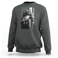 Duck Hunting Dog Back Lab Vintage American Flag Sweatshirt - Wonder Print Shop