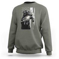 Duck Hunting Dog Back Lab Vintage American Flag Sweatshirt - Wonder Print Shop