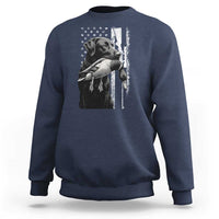 Duck Hunting Dog Back Lab Vintage American Flag Sweatshirt - Wonder Print Shop