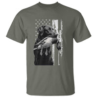 Duck Hunting Dog Back Lab Vintage American Flag T Shirt - Wonder Print Shop