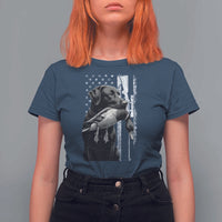 Duck Hunting Dog Back Lab Vintage American Flag T Shirt For Women - Wonder Print Shop