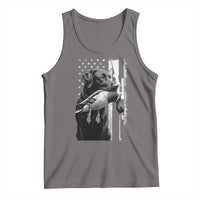 Duck Hunting Dog Back Lab Vintage American Flag Tank Top - undefined