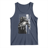 Duck Hunting Dog Back Lab Vintage American Flag Tank Top - undefined