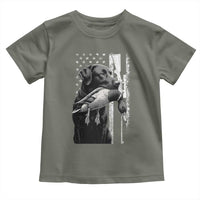 Duck Hunting Dog Back Lab Vintage American Flag Toddler T Shirt - Wonder Print Shop