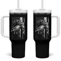 Duck Hunting Dog Back Lab Vintage American Flag Tumbler With Handle - Wonder Print Shop
