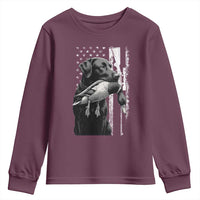 Duck Hunting Dog Back Lab Vintage American Flag Youth Sweatshirt - Wonder Print Shop
