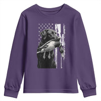 Duck Hunting Dog Back Lab Vintage American Flag Youth Sweatshirt - Wonder Print Shop