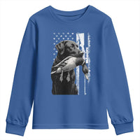 Duck Hunting Dog Back Lab Vintage American Flag Youth Sweatshirt - Wonder Print Shop