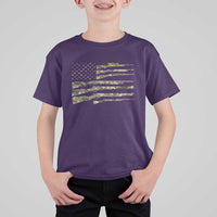 Hunting Guns Vintage Camo American Flag T Shirt For Kid - Wonder Print Shop