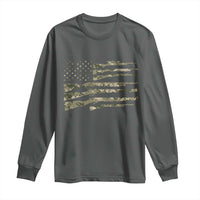 Hunting Guns Vintage Camo American Flag Long Sleeve Shirt - Wonder Print Shop