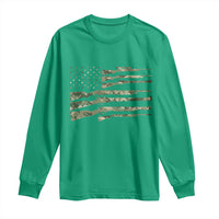 Hunting Guns Vintage Camo American Flag Long Sleeve Shirt - Wonder Print Shop