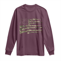 Hunting Guns Vintage Camo American Flag Long Sleeve Shirt - Wonder Print Shop