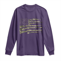 Hunting Guns Vintage Camo American Flag Long Sleeve Shirt - Wonder Print Shop