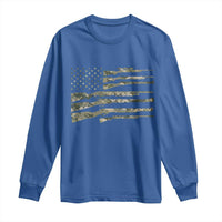 Hunting Guns Vintage Camo American Flag Long Sleeve Shirt - Wonder Print Shop