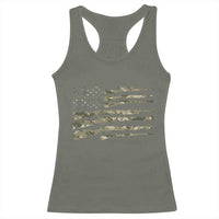 Hunting Guns Vintage Camo American Flag Racerback Tank Top - Wonder Print Shop