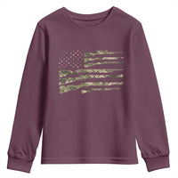 Hunting Guns Vintage Camo American Flag Youth Sweatshirt - Wonder Print Shop