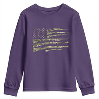 Hunting Guns Vintage Camo American Flag Youth Sweatshirt - Wonder Print Shop