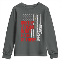 Hunting And Fishing What Else Is There Youth Sweatshirt Vintage American Flag - Wonder Print Shop