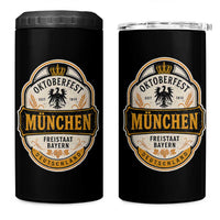 Oktoberfest Munchen Deutschland German Beer Festival 4 in 1 Can Cooler Tumbler Freistaat Bayern Heraldic Eagle