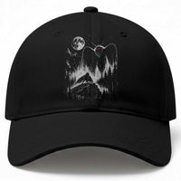 Mothman Howling at Moon 90s Retro Baseball Cap Funny West Virginia Cryptid
