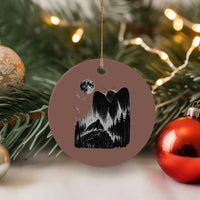 Mothman Howling at Moon 90s Retro Ceramic Ornament Funny West Virginia Cryptid